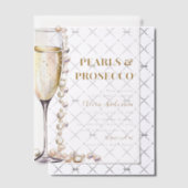 Elegantes Gold Perlen und Prosecco Brautparty Pergament Einladungen (Versetzt (Einladung))