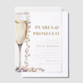 Elegantes Gold Perlen und Prosecco Brautparty Pergament Einladungen (Versetzt)