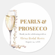 Elegantes Gold Perlen und Prosecco Brautparty