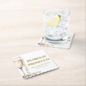 Elegantes Gold Perlen und Prosecco Brautparty Untersetzer (Vor Ort)