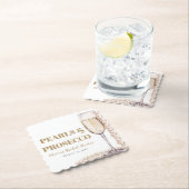 Elegantes Gold Perlen und Prosecco Brautparty Untersetzer (Vor Ort)