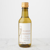 Elegantes Gold Perlen und Prosecco Brautparty Weinetikett (Vorderseite)