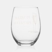 Elegantes Gold Perlen und Prosecco Brautparty Weinglas Ohne Stiel (Rückseite)