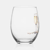 Elegantes Gold Perlen und Prosecco Brautparty Weinglas Ohne Stiel (Rechts)
