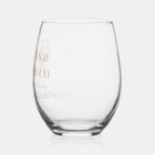 Elegantes Gold Perlen und Prosecco Brautparty Weinglas Ohne Stiel (Links)