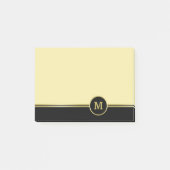 Elegantes Gold Personalisiert Monogram auf Black G Post-it Klebezettel (Vorderseite)