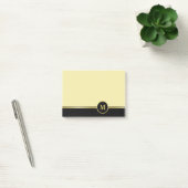 Elegantes Gold Personalisiert Monogram auf Black G Post-it Klebezettel (Büro)