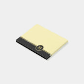 Elegantes Gold Personalisiert Monogram auf Black G Post-it Klebezettel (angewinkelt)