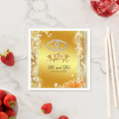 Elegantes Gold Personalisiert Wedding Cocktail Pap Serviette (Beispiel)