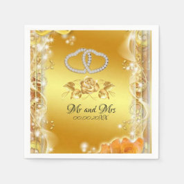 Elegantes Gold Personalisiert Wedding Cocktail Pap Serviette