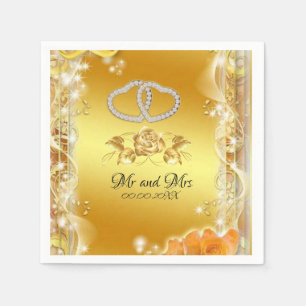 Elegantes Gold Personalisiert Wedding Cocktail Pap Serviette