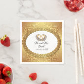 Elegantes Gold Personalisiert Wedding Paper Serviette (Beispiel)