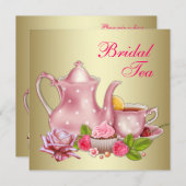 Elegantes Gold Pink Bridal Party Einladung (Vorne/Hinten)