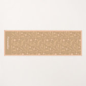 Elegantes Gold Pink Foliage Blätter Muster Zen Yog Yogamatte (Vorderseite (Horizontal))