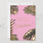 Elegantes Gold Pink Foto 50 Fantastischer Geburtst Dankeskarte (Vorderseite)