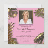 Elegantes Gold Pink Foto 50 Fantastischer Geburtst Einladung (Rückseite)