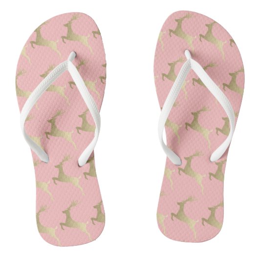 Elegantes Gold Pink Weihnachtsbaummuster Badesandalen (Fußbett)