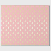 Elegantes Gold & Pink Weihnachtsbaummuster Geschenkpapier (Flach)