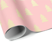 Elegantes Gold & Pink Weihnachtsbaummuster Geschenkpapier (Rolleneckpunkt)