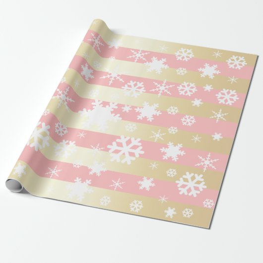 Elegantes Gold & Pink Weihnachtsgeschenk-Muster Geschenkpapier (Ungerollt)