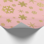 Elegantes Gold & Pink Weihnachtsgeschenk-Muster Geschenkpapier (Ecke)