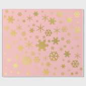 Elegantes Gold & Pink Weihnachtsgeschenk-Muster Geschenkpapier (Flach)