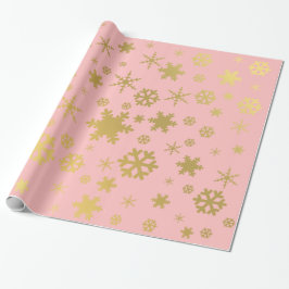 Elegantes Gold & Pink Weihnachtsgeschenk-Muster Geschenkpapier