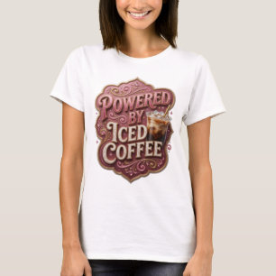 Elegantes Gold POWERED BY ICED COFFEE Künstlerisch T-Shirt
