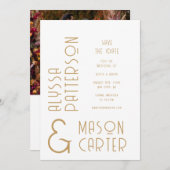 Elegantes Gold QR Code Foto Hochzeitssache speiche Save The Date (Vorne/Hinten)