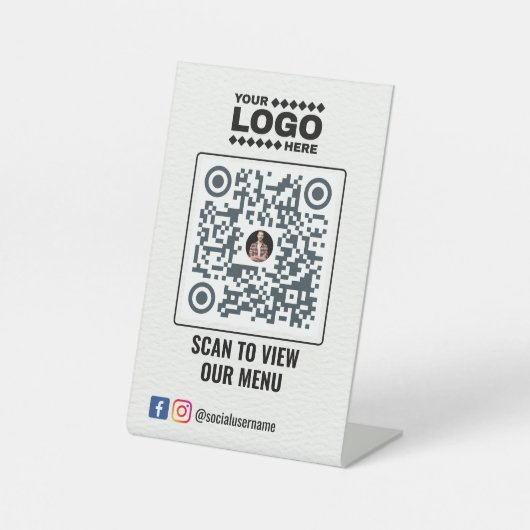 Elegantes Gold QR Code Menü Signierung: Kein Konta Sockelschild (Vorderseite)