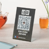 Elegantes Gold QR Code Menü Signierung: Kein Konta Sockelschild (In SItu)