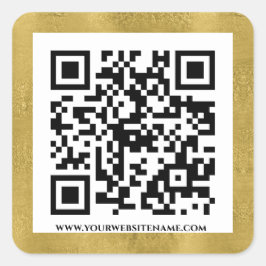 Elegantes Gold QR Code URL Template Business Quadratischer Aufkleber