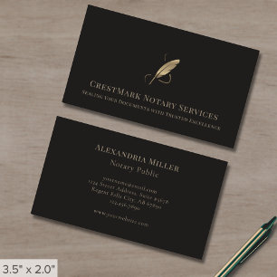 Elegantes Gold Quill Logo Visitenkarte