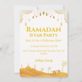 Elegantes Gold Ramadan Iftar Party Einladung (Vorderseite)