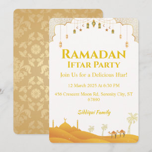 Elegantes Gold Ramadan Iftar Party Einladung