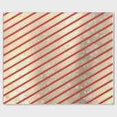 Elegantes Gold Red Christmas Snowflake Muster Geschenkpapier (Flach)