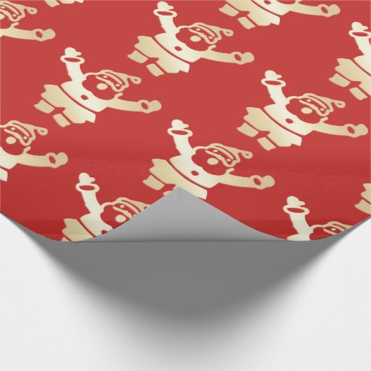 Elegantes Gold & Red Weihnachtsgeschenk Geschenkpapier (Ecke)
