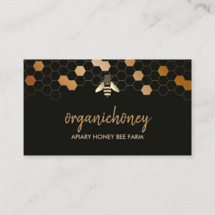 Elegantes Gold Reine Honigbiene Apiary Honeycomb Visitenkarte