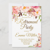 Elegantes Gold Retirement Party Einladung (Vorderseite)