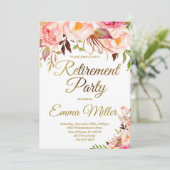 Elegantes Gold Retirement Party Einladung (Stehend Vorderseite)