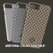 Elegantes Gold Retro Blumenmuster Monogramm Case-Mate iPhone Hülle