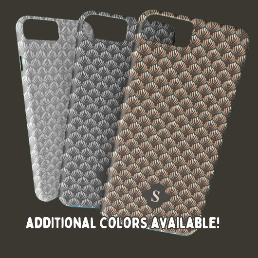 Elegantes Gold Retro Blumenmuster Monogramm Case-Mate iPhone Hülle