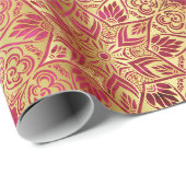 Elegantes Gold Rosa Mandala Muster Geschenkpapier (Rolleneckpunkt)