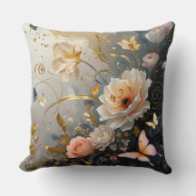 Elegantes Gold, Rosa mit Blume werfen