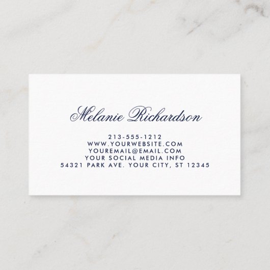 Elegantes Gold Rosa Rosa Blau Wasserfarben Visitenkarte (Rückseite)