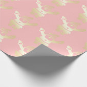 Elegantes Gold & Rosa Weihnachtsgeschenk Geschenkpapier (Ecke)