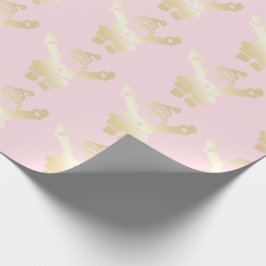 Elegantes Gold & Rosa Weihnachtsgeschenk Geschenkpapier