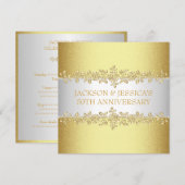 Elegantes Gold Rose 50 Jahre Party Einladung (Vorne/Hinten)