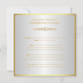 Elegantes Gold Rose 50 Jahre Party Einladung (Rückseite)