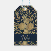 Elegantes Gold-Rose Blumendesign Geschenkanhänger (Vorderseite)